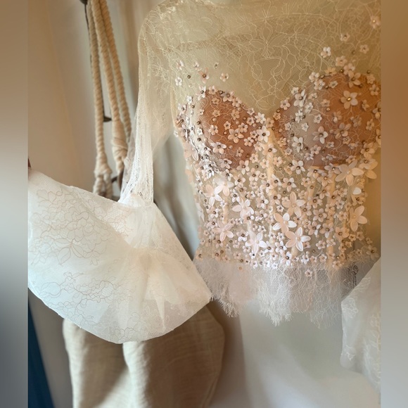 Gemy Maalouf brand new bridal top intricate detail work and gemstone - Picture 4 of 16